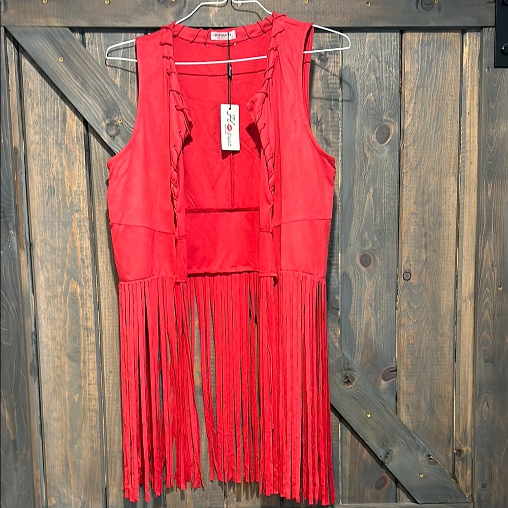 Red Fringe Vest